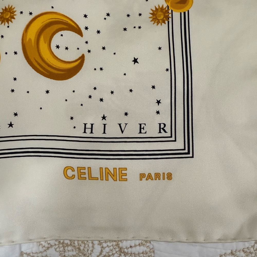 Celine Cream and Gold Celestial Scarf - Picture 5 of 11